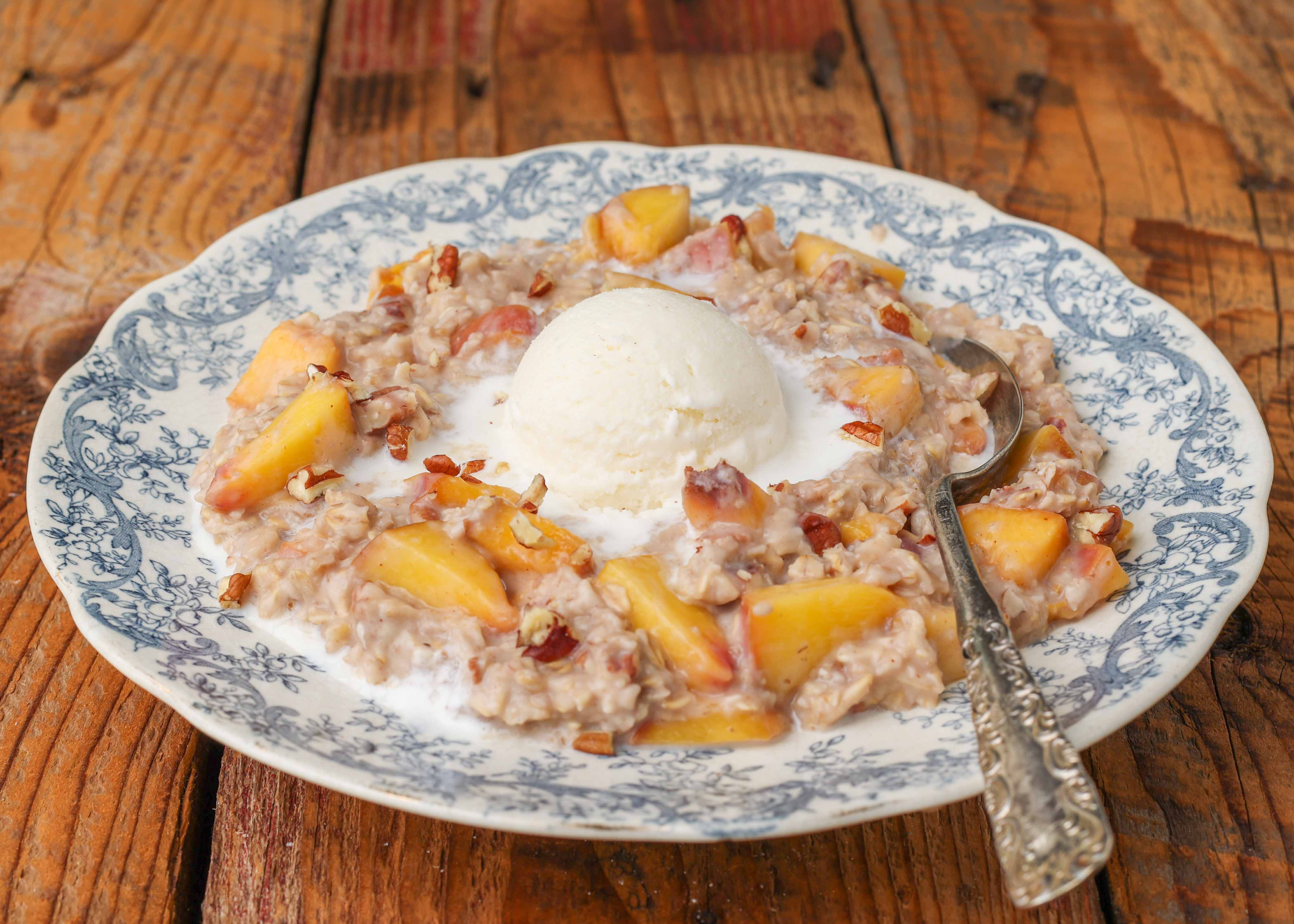 The Best Peaches and Cream Oatmeal: Try It With Ice Cream!